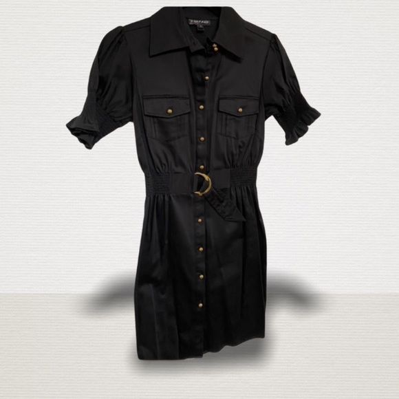 Rampage Black Button Down Dress NWT